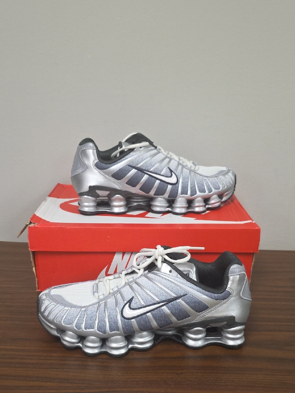 Nike Shox TL Print Metallic Silver/Summit White Men's Size 12 IH4466-095 New